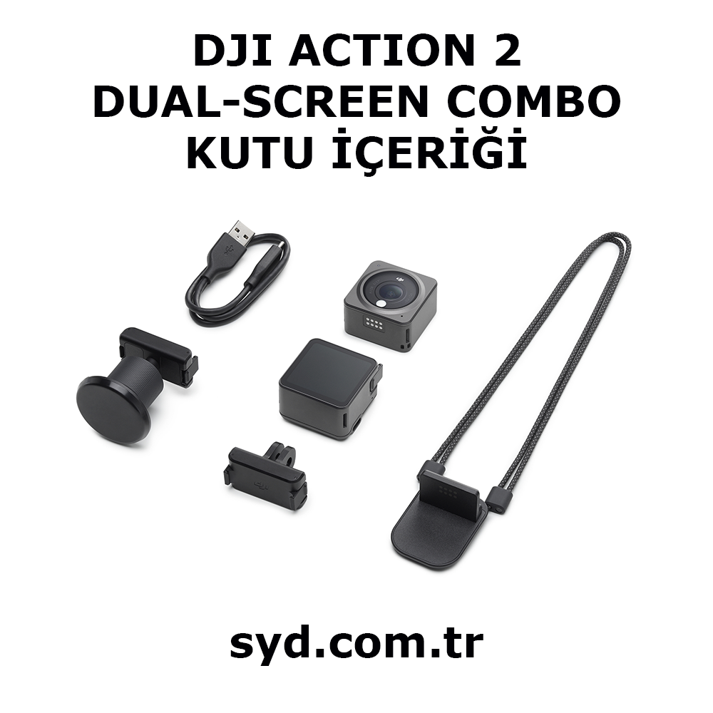 dji action 2 dual-screen combo kutu içeriği